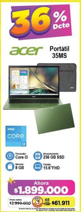 Alkomprar acer Portátil 35MS oferta