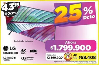 Alkomprar LG UR7800PSB 4K UHD 43" oferta