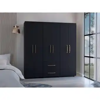Éxito Closet bariloche bombay, wengue y oro rosa, variedad de entrepaños y seis puertas abatibles oferta