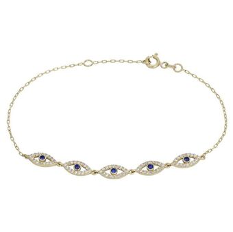 Kevin's Joyeros Pulsera en oro amarillo de 18 kilates, con zircones, 17 cm. de largo, 1 mm. de ancho oferta