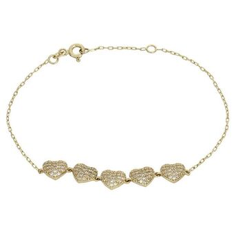 Kevin's Joyeros Pulsera en oro amarillo de 18 kilates, con zircones, 17 cm. de largo, 1 mm. de ancho oferta