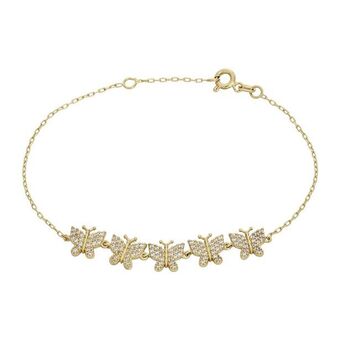 Kevin's Joyeros Pulsera en oro amarillo de 18 kilates, con zircones, 17 cm. de largo, 1 mm. de ancho oferta