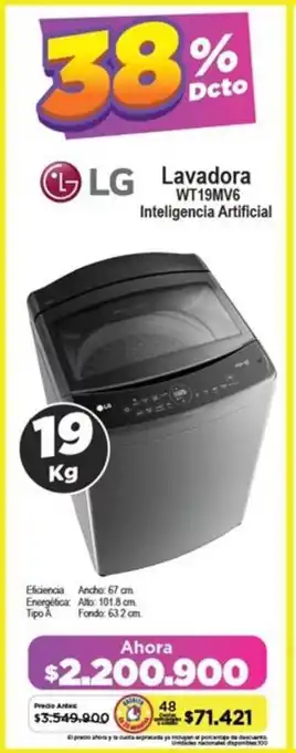 Alkomprar LG Lavadora WT19MV6 Inteligencia Artificial oferta