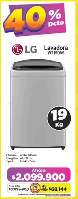 Alkomprar LG Lavadora WT19DV6 oferta