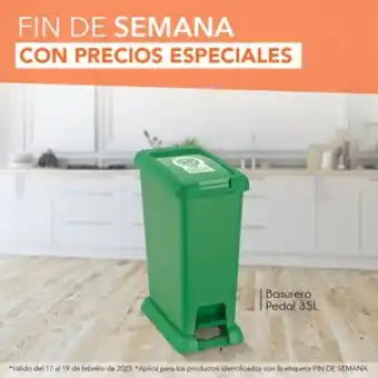 Rimax Basurero pedal 35 litros oferta