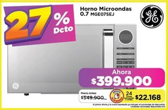 Alkomprar GE Horno Microondas 0.7 MGE07SEJ oferta