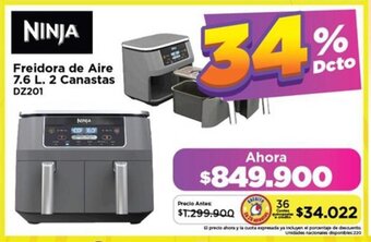 Alkomprar NINJA Freidora de Aire 7.6 L. 2 Canastas DZ201 oferta