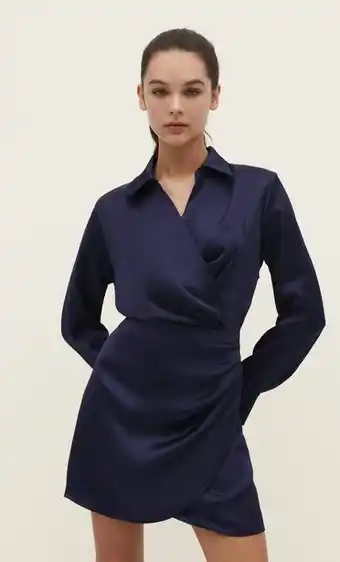 Stradivarius Vestido corto satén falda drapeada oferta