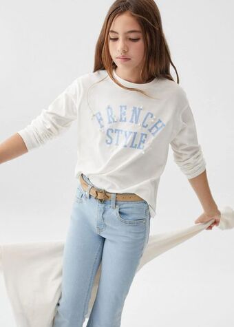 Mango Camiseta estampada algodón oferta