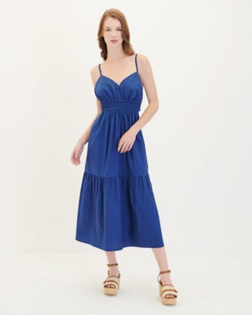 Julio Vestido midi enresortado escote en espalda oferta