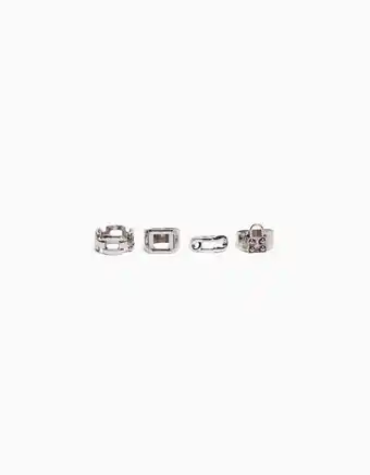 Bershka Set 4 anillos candado cadena oferta