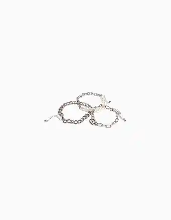 Set 3 pulseras perlas cadenas