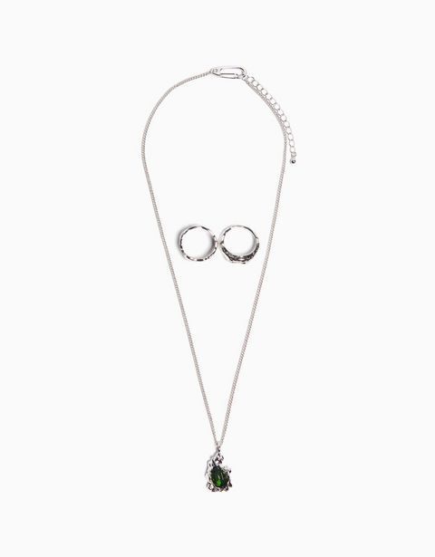 Bershka Pack collar y anillo pedrería oferta