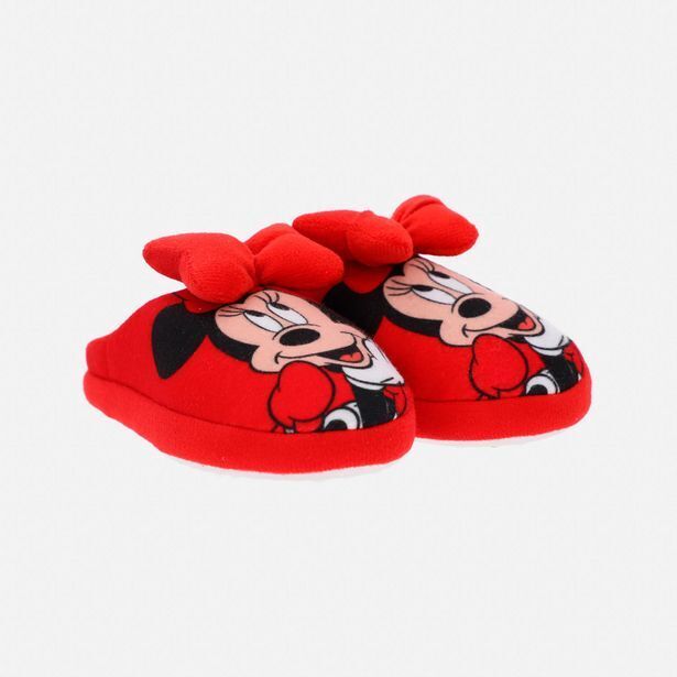 MIC Pantuflas para niña, rojas de minnie mouse oferta