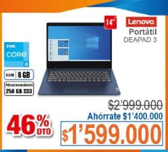 Alkosto Lenovo Portátil IDEAPAD 3 oferta