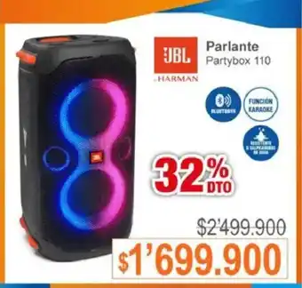 Alkosto JBL Parlante Partybox 110 oferta