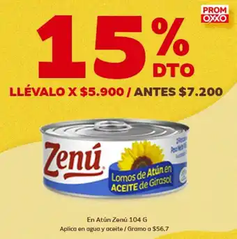 Oxxo En Atún Zenú 104g (agua y aciete) oferta