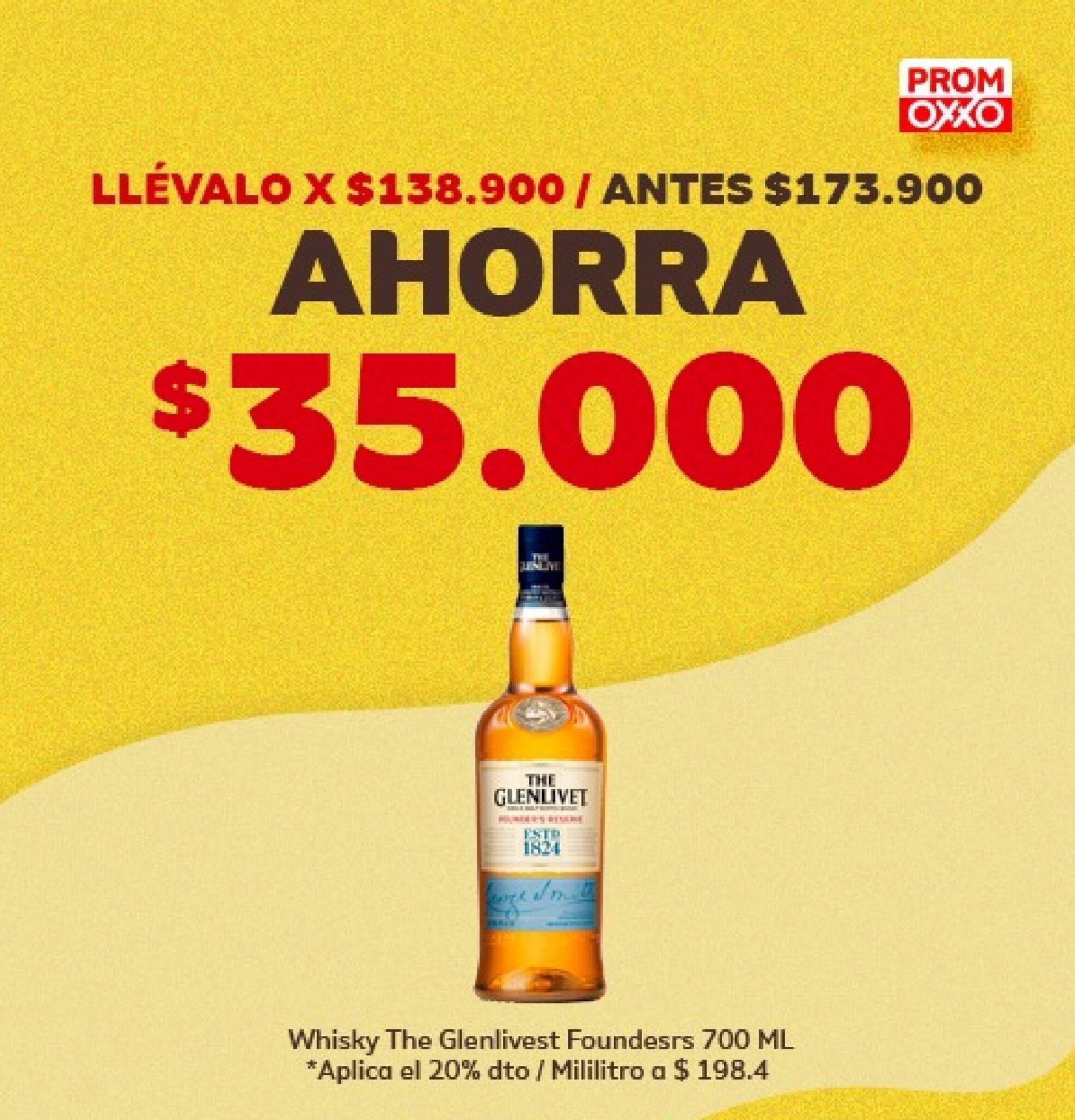 Oxxo Whisky The Glenlivest Foundesrs 700ml oferta