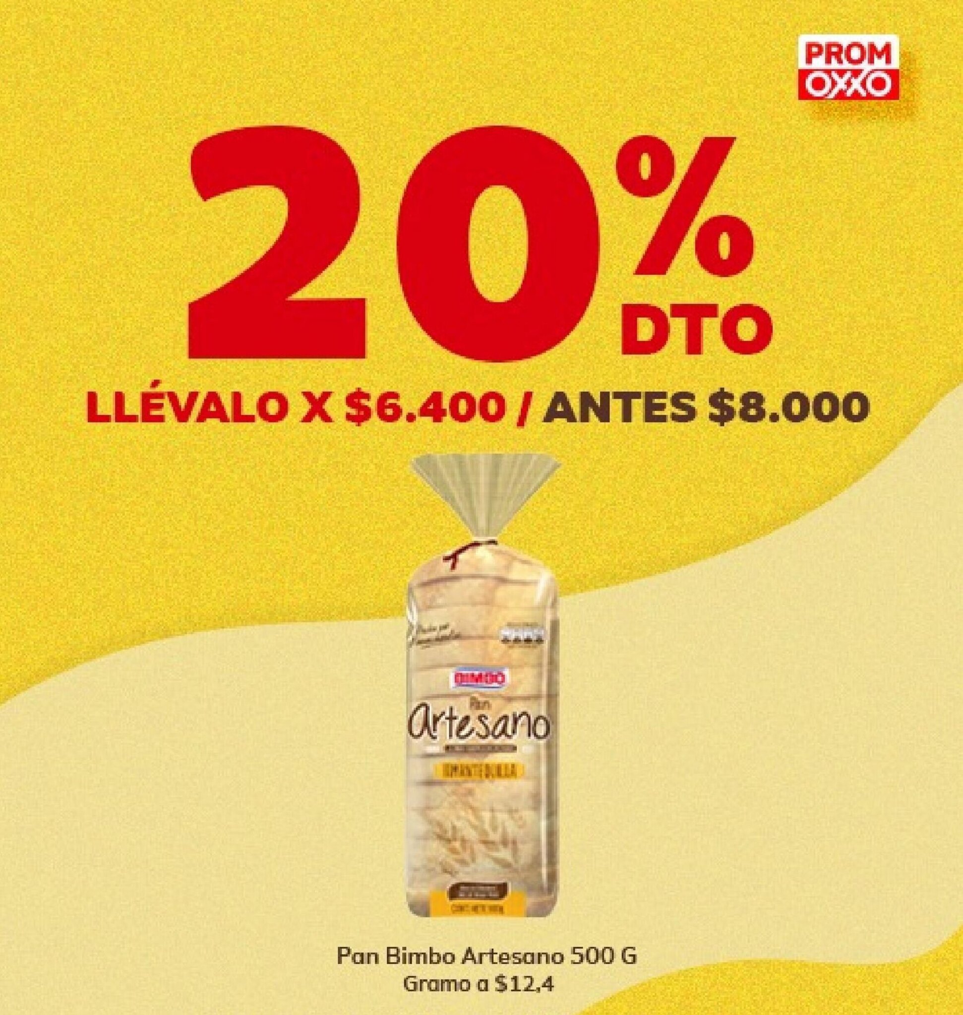 Oxxo Pan Bimbo Artesano 500g oferta