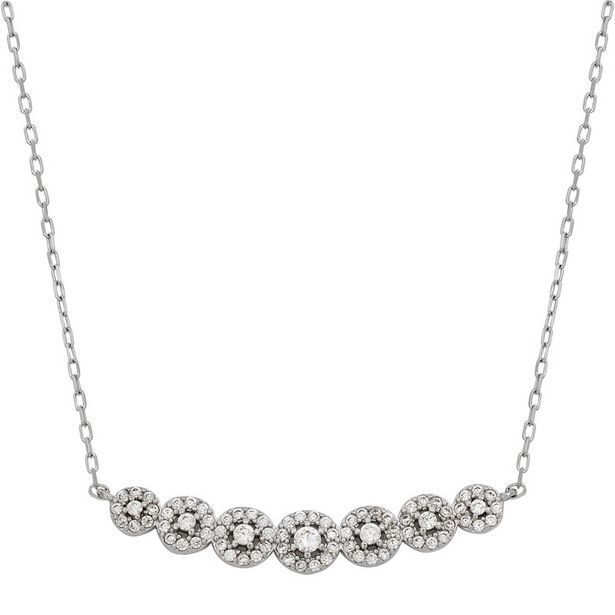 Kevin's Joyeros Gargantilla en oro blanco de 18 kilates, rolo, con zircones, 40 cm. de largo, 1 mm. de ancho oferta
