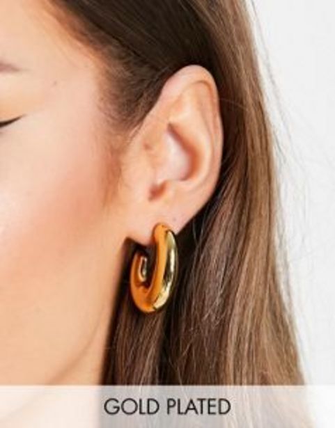 ASOS Asos design 14k gold plated hoop earrings in chubby oval design oferta