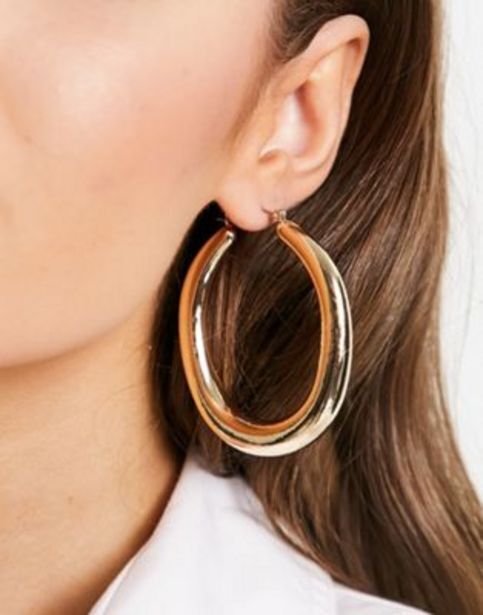 ASOS Asos design 60mm hoop earrings with oval design in gold tone oferta