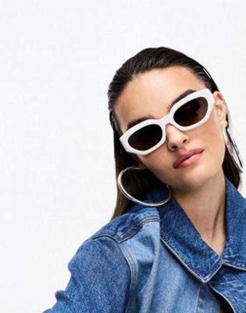 ASOS Asos design angular frame sunglasses in white oferta