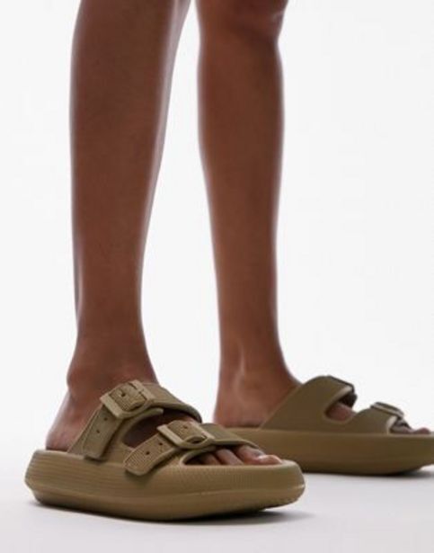 ASOS Topshop pop buckle slider in khaki oferta
