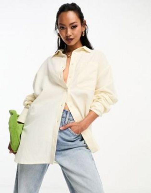 ASOS Asos design linen shirt in neutral oferta