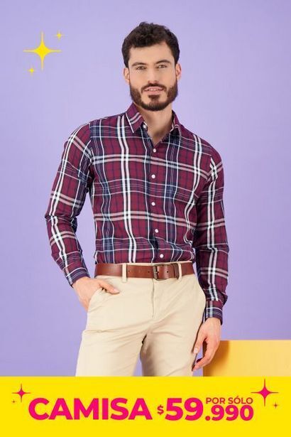 Surtitodo Camisa para hombre color vinotinto ref: 104538 - e.u oferta