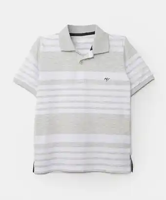 Polito Camiseta tipo polo para niño en algodón color blanco jasped con rayas oferta