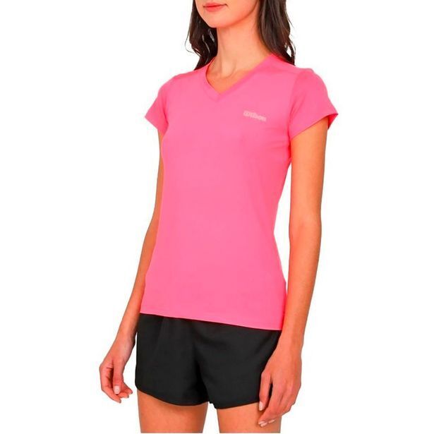 Locatel Camiseta cuello v wilson ultra 59003 mujer gym fitness oferta