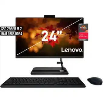 Linio Todo en uno lenovo amd ryzen 3-3250u ssd 256gb ram 16gb led 24 fhd oferta
