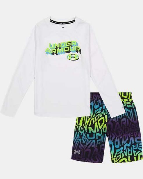 Under Armour Toddler boys' ua warp logo long sleeve swim set oferta
