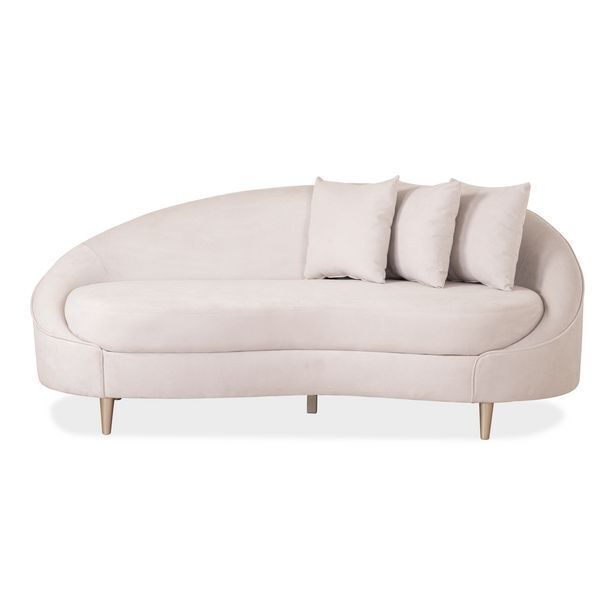 Muebles Jamar Sofá 3 puestos alina microfibra lemon gris, champaña oferta
