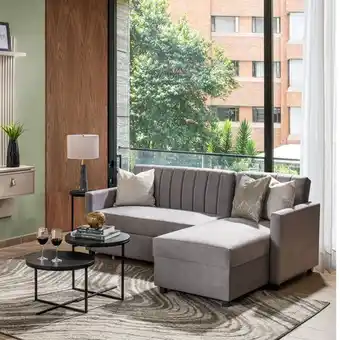 Muebles Jamar Sala cama axel chenille zelanda gris, natural premium oferta