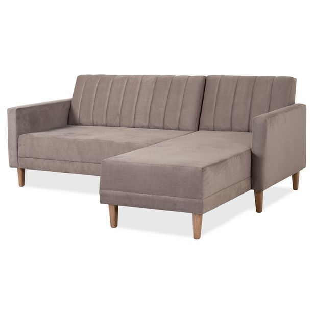 Muebles Jamar Sala rinconera axel velvet london taupe, natural comfort plus oferta