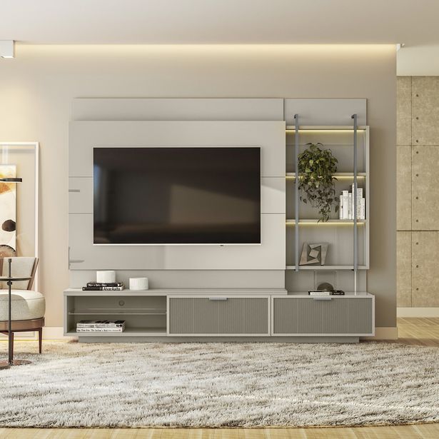 Muebles Jamar Centro de entretenimiento belford off white 240x195x45 oferta