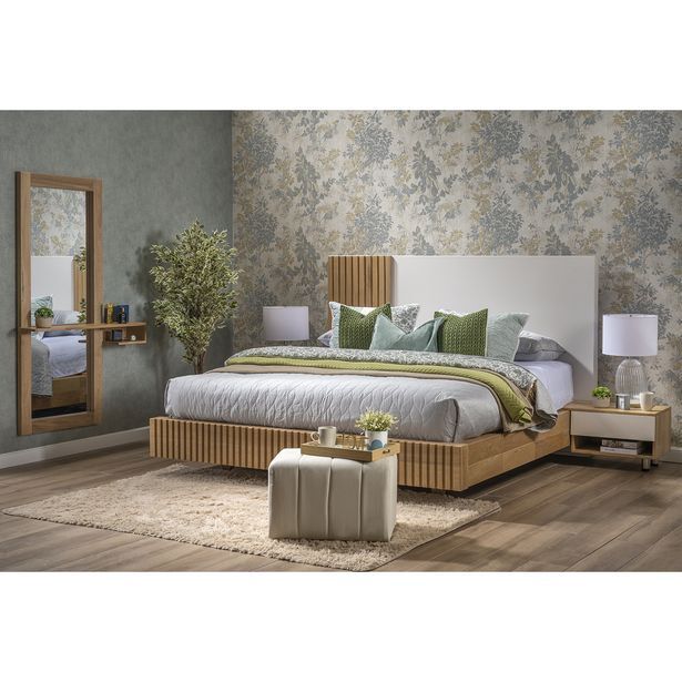 Muebles Jamar Alcoba king denzel natural, off white oferta