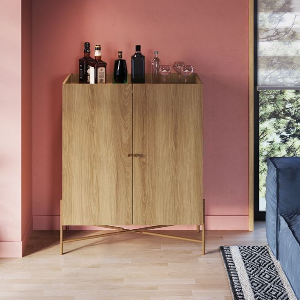 Muebles Jamar Bifé box natural, dorado oferta