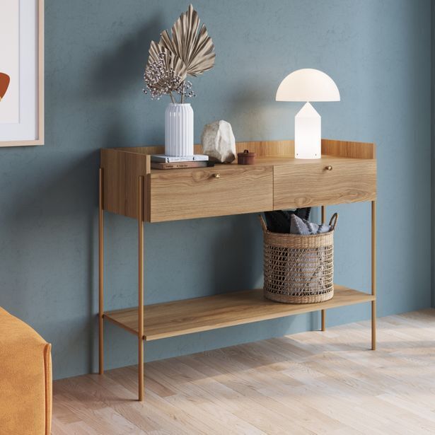 Muebles Jamar Consola box natural, dorado oferta