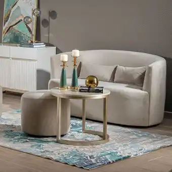 Muebles Jamar Sofá 2 puesto nala velvet zarina beige oferta