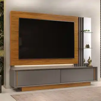 Muebles Jamar Centro entretenimiento noah gris plomo, almendra 240x195x45 oferta