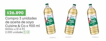 Jumbo Aceite de soya cuisine & co x 900ml oferta