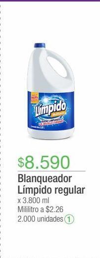 Jumbo Blanqueador límpido regular x 3800ml oferta