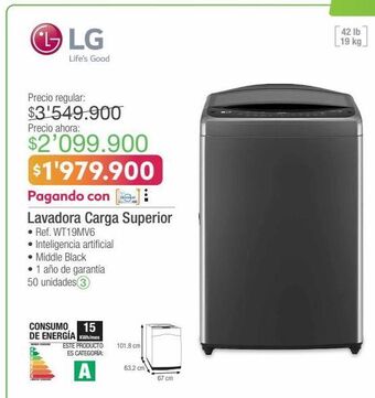 Jumbo Lavadora carga superior lg oferta
