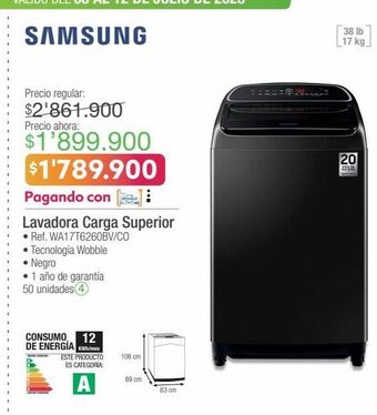 Jumbo Lavadora carga superior samsung oferta