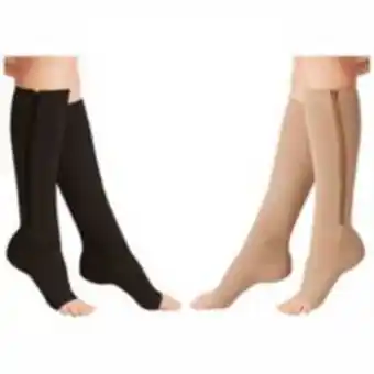 Falabella Medias de compresión con cremallera zip sox beige oferta