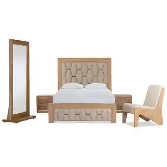 Muebles Jamar Cama doble madeira eurolino marfil, natural oferta