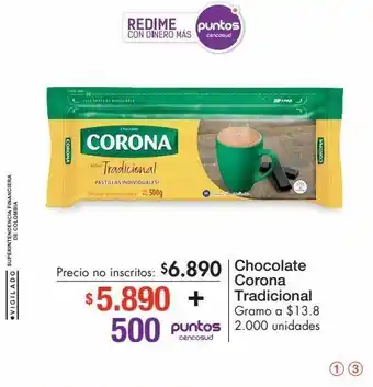 Metro Chocolate corona tradicional oferta